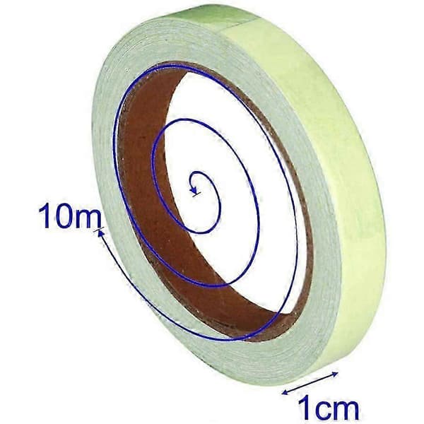 Formet selvlysende tape, selvklæbende tape, selvlysende tape, 10 mm x 10 m