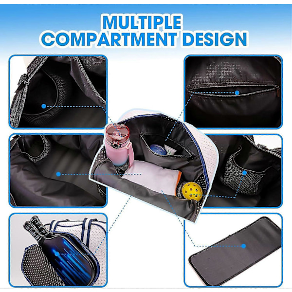 Crossbody Sling Pickleball Bag Tote, Pickleballvesker for kvinner og menn, Pickleballvesker for damer Modern Minimalism