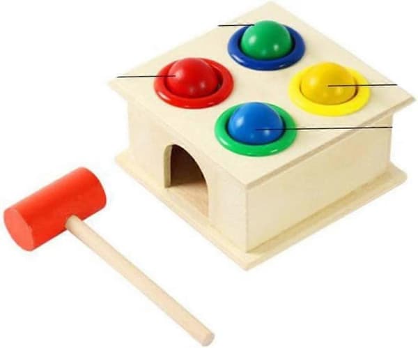 Bankebenk i tre for barn, hammerleke, gave, spill, leker