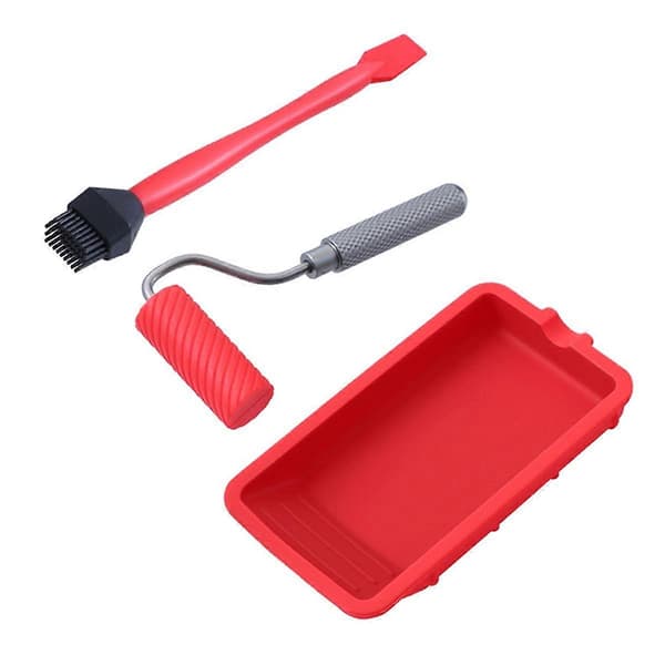 1 set Silikon Rollerborste Kit Multipurpose för Hemrenovering Vägg Hushålls Målarverktyg Bricka Målningsverktyg Delar