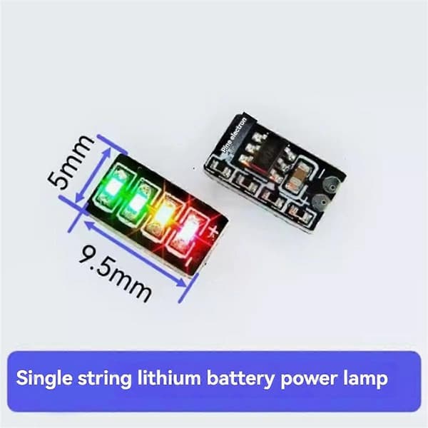 3.7-4.2V Mini Målemodul 1 Serie Ternær Litium Batteri Strømdisplay LED Lys