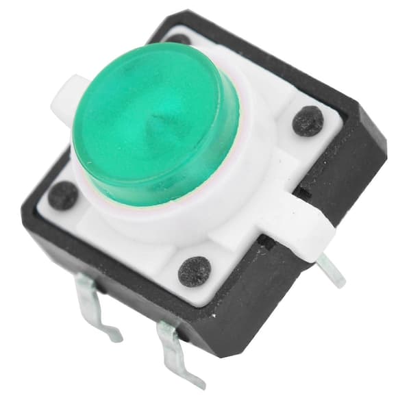 20 st 12x12x7,3 mm Taktil Tryckknappsbrytare LED Momentär Taktil Tryckknappsbrytare Grön