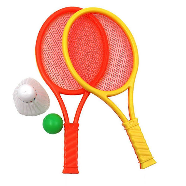 Bærbart badmintonsæt med ketsjere og bolde til familie, unge, børn, sport og fritidslegetøj