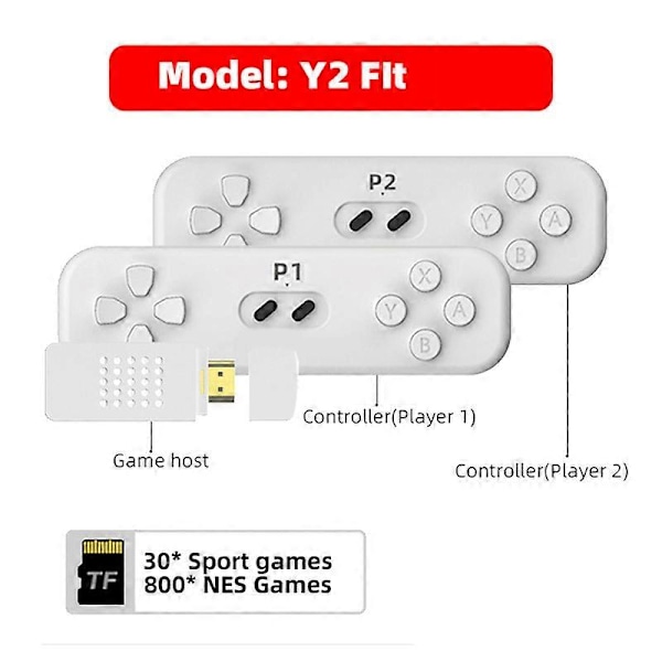 Retro Game Stick med 2.4G Trådløs Controller 4K Klassisk Bevægelsessensor Spillekonsol Videospil Indbygget 800 Spil