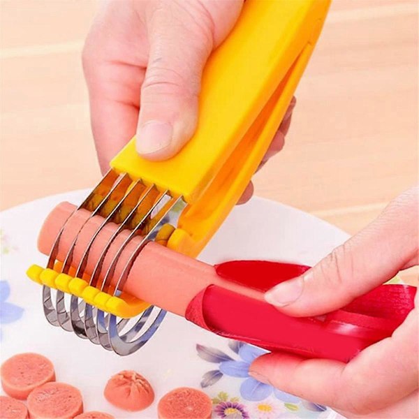 Manuell Matkutter, Matkutter i Rustfritt Stål, Håndkutter, Liten Matkutter, Kjøkkenverktøy, 5 STK