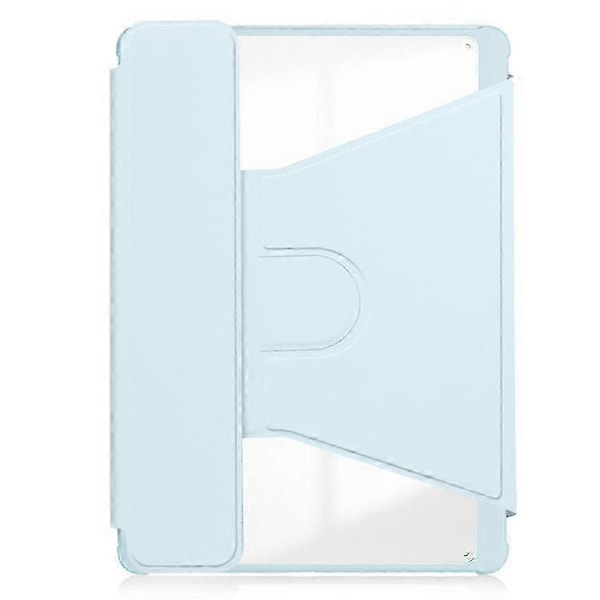 För Samsung Galaxy Tab A9+ 360° Roterande Transparent Smart Läderfodral med Tangentbord Sky Blue