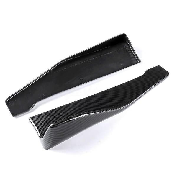 2 st 48cm Kolfiber ABS Bakre Stötfångarskydd Diffusor Läpp Splitter Förkläde Spoiler Sido Kjolar Universella Biltillbehör