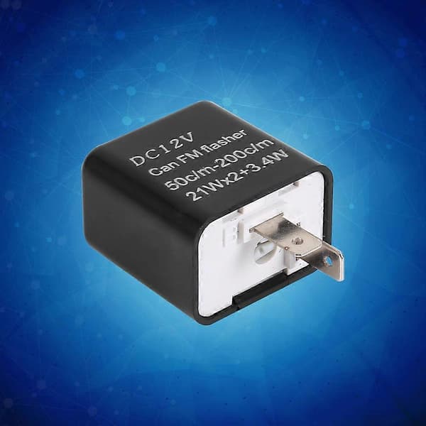 Universal Motorcykel Blinklysindikator 2-Pin Hastighedsjusterbart LED Blinkrelæ 12V Sort