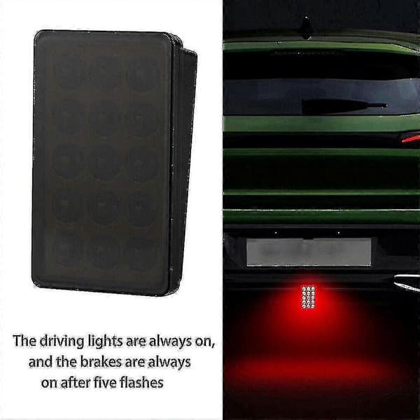 F1-stil 15 LED Bagagerumslys 3. Bremslys Strobe Blinkende Baglygte Stoplys black