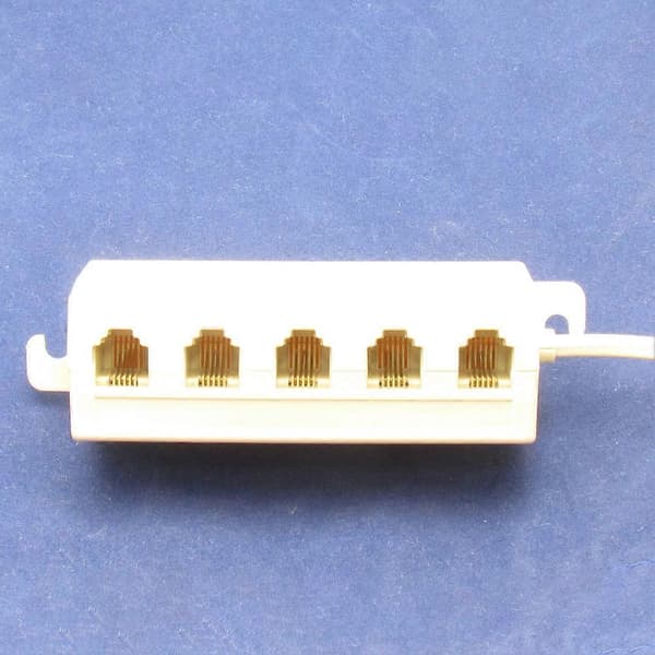 5-vägs 4C RJ11 Telefonjack Modulär Jack Linjesplitter Adapterkontakt