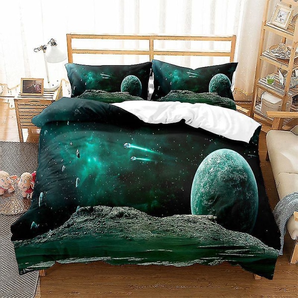 Planetariskt Universum 3D-tryckt Sängklädesset Påslakan Örngott Barnpresent Färg 6 135x200cm