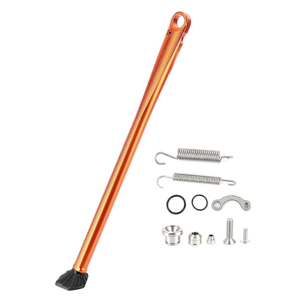 CNC Aluminiumlegering Kickstand Sidostöd med Fjäder Tillbehör Passar Husaberg FE 501 FE 250 FE 390 (Orange Stång Svart Fot)