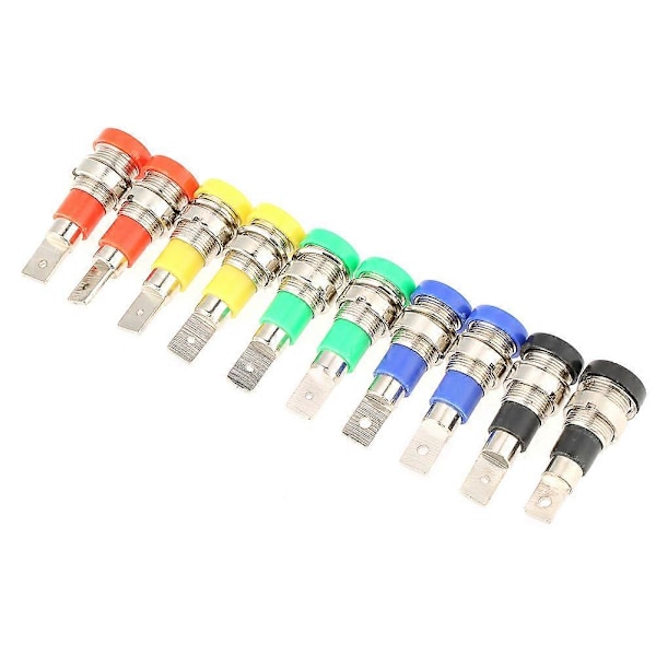 10 STK Blandet Farve Bananstik 4.0mm Jack til Panelmontering Testprober
