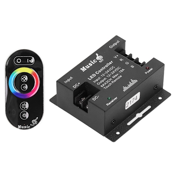 LED Controller Musik Touch Controller Høj Sensitivitet RGB Strip Lys Controller til Husholdningsbar