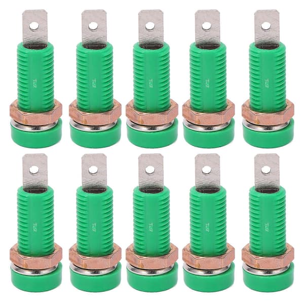 10 stk. 4 mm bananstik fatningsmontering bindepost stikadapterpanel til elektronisk instrument, grøn