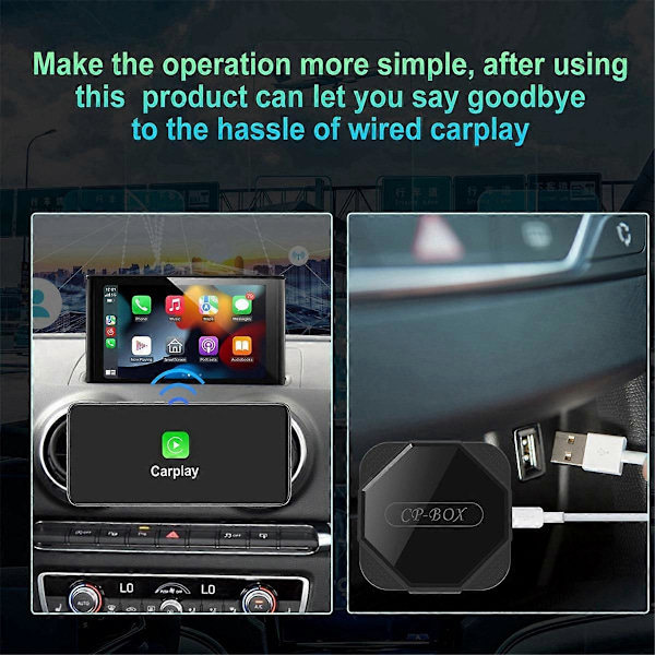 Trådlös Carplay Adapter Android Auto Bil Smart TV Box Trådlös CarPlay Extern Modul