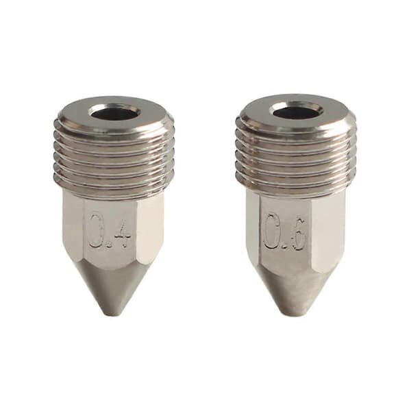 Högflödesmunstycken 0,4 mm/0,6 mm för Hotend Extruder Härdat stål/Koppar/Titanium /TC4 Material för Hotends