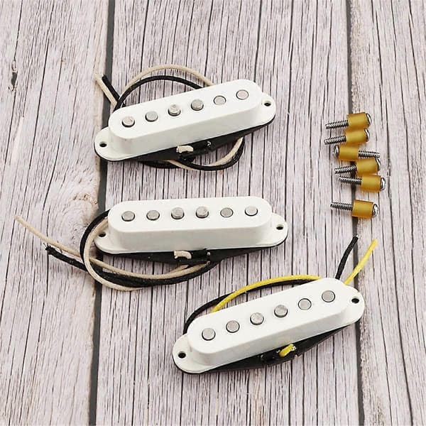 3-i-1 Gitarrtillbehörsset - Vit 69 Ljudhåls Pickup med Stämapparat och Capo