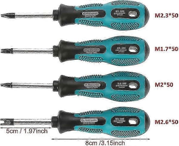 4-pack U-formad precisionsskruvmejselset med triangulärt huvud Multifunktionellt handverktyg Magnetisk triangulär skruvmejselverktygssats