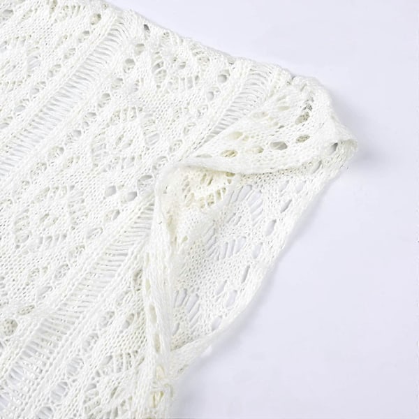 Sommerbadedrakt Bikini Strand Badetøy Heklet Cover Up for Kvinner Off White