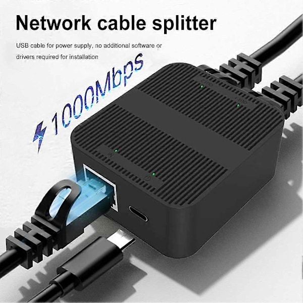RJ45 Gigabit Ethernet -kytkinjakaja 1000 Mbps verkkokaapelin valitsin Mini-verkkokytkin PC:lle, kannettavalle, TV-boksille, reitittimelle