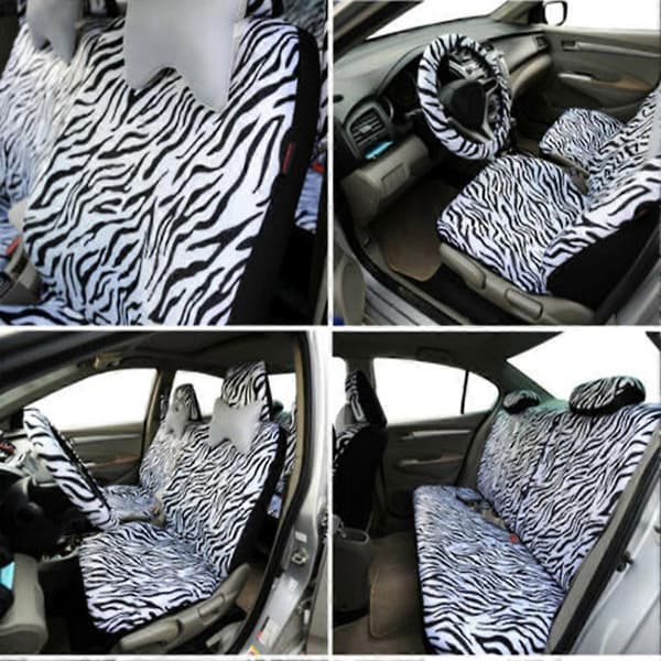 12 st/set Lyxigt Zebra Mönster Sätesöverdrag Rattöverdrag Set