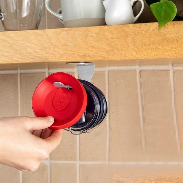 Tumbler Låg Organizer - Selvklæbende Under-Skab Montering, Pladsbesparende Design, Holder Flere Låg, Rodfri Sort