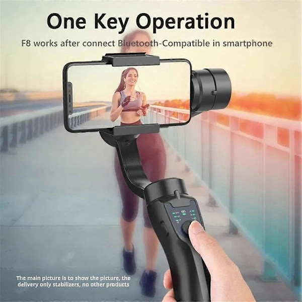 Universal F8 Handhållen 3-Axis Gimbal Telefonhållare Anti Skak Videoinspelning Stabilisator Mobiltelefon Smartphone