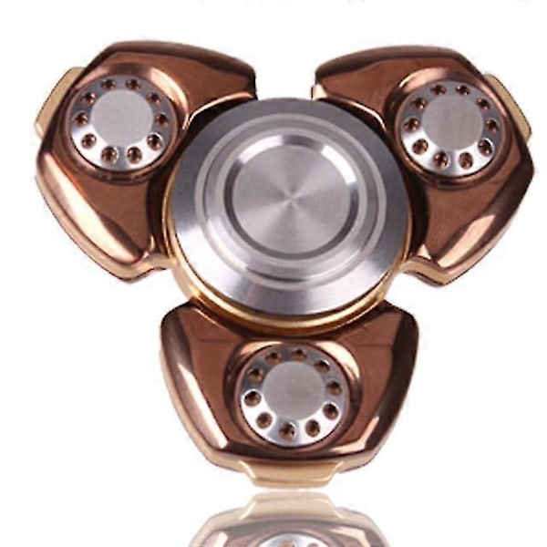 Senior Aluminiumoxid Metal Fidget Spinner Rustfrit Stål Messingbelægning Diamantpolering 606 Lydløs Leje Finger Fidget Gyro Champagne gold