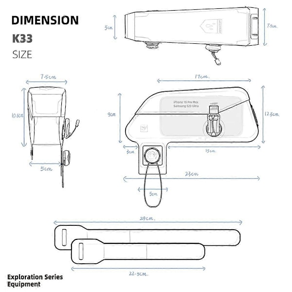 Rhinowalk Cykel Framrörsväska Vattentät Magnetiskt Spänne Cykel Toppramväska Landsvägscykel Cykel Packväska Pack B