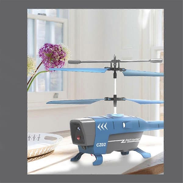RC Helikopter 3.5Ch Fjärrkontroll Flygplan 2.4G Hovering Hinderundvikande Flygplan Leksak för Barn - Blå