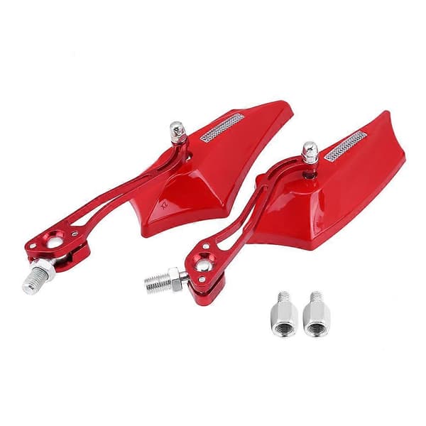 1 Par 10mm 8mm Universal Motorcykel Scooter Aluminiumlegering Sidospeglar Röd
