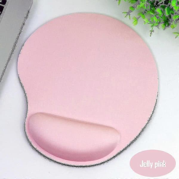 Musematte med gel-håndleddsstøtte, musematte med sklisikker PU-base A Pink