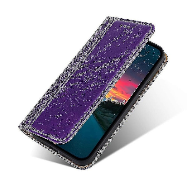 Grid Texture PU-deksel for OnePlus 11 Purple