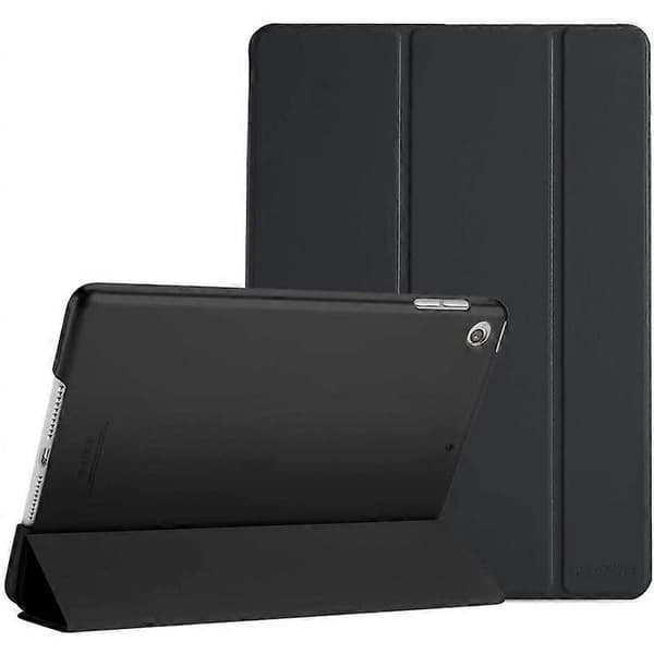 Lämpligt för iPad 10,2-tum (7:e/8:e/9:e generationen) skyddsfodral, trefaldigt ultratunt läderfodral, svart