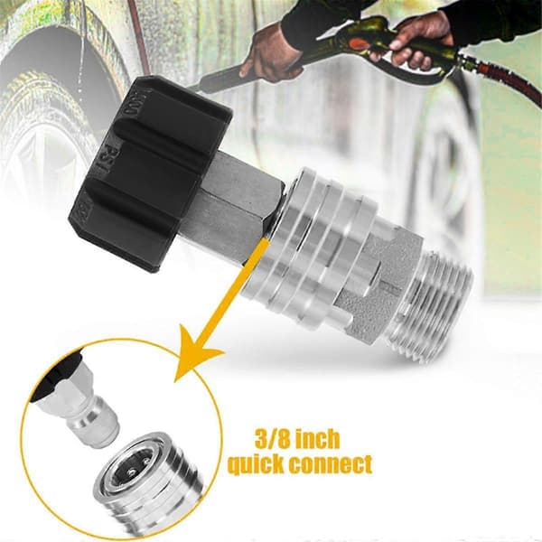 8st Högtryckstvätt Adapter Kit, Snabbkopplingsset i Rostfritt Stål, M22 14mm till 3/8 Tum Snabbkopplingskit