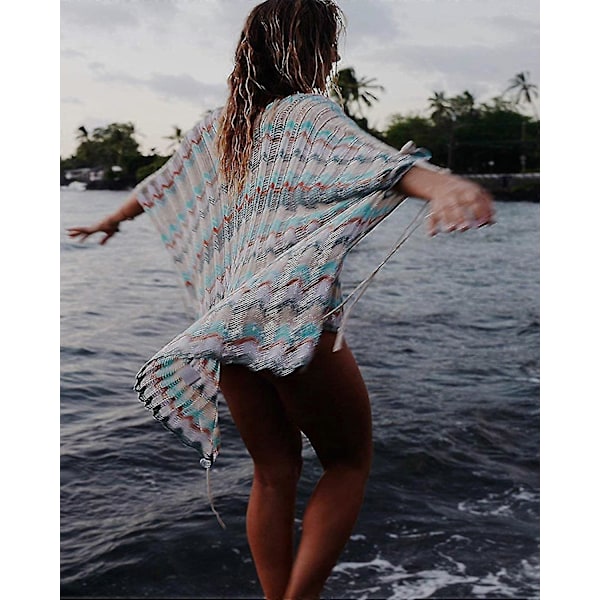 Sommerbadedrakt Bikini Strand Badetøy Heklet Cover Up for Kvinner Multicolor 4
