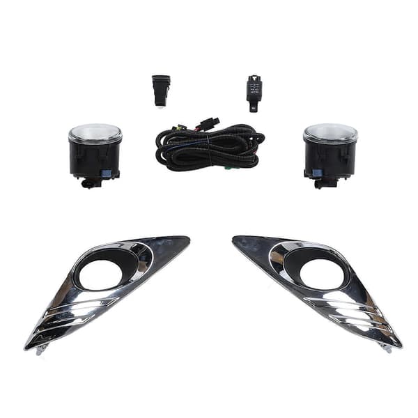 1 par tåkelyssett 81220 06071 frontfanger tåkelys med kromdeksel ledningsbryter for Camry 2011 til 2014