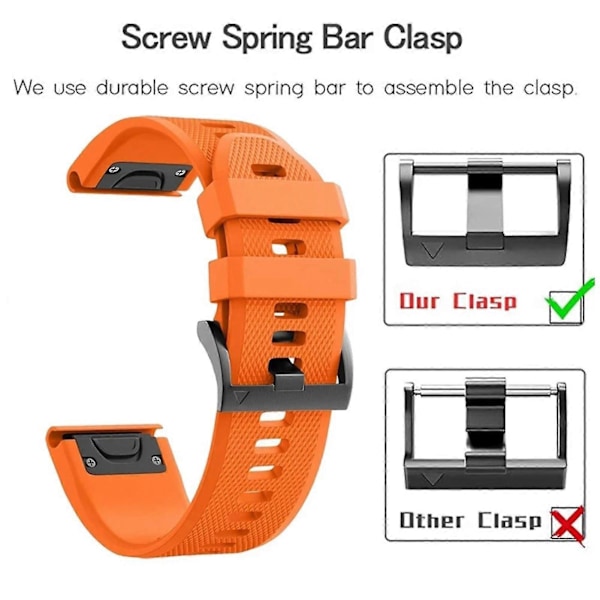 Urrem 22mm Quick Release Blød Silikone Smart Watch Armbånds Udskiftning til Garmin Fenix 7X 6X 6 5X Plus Grey