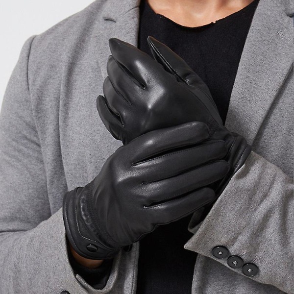 Evago äkta fårskinn äkta fårskinn läderhandskar för män, varm pekskärm SMS kör motorcykel handskar WARM PLUSHED XL