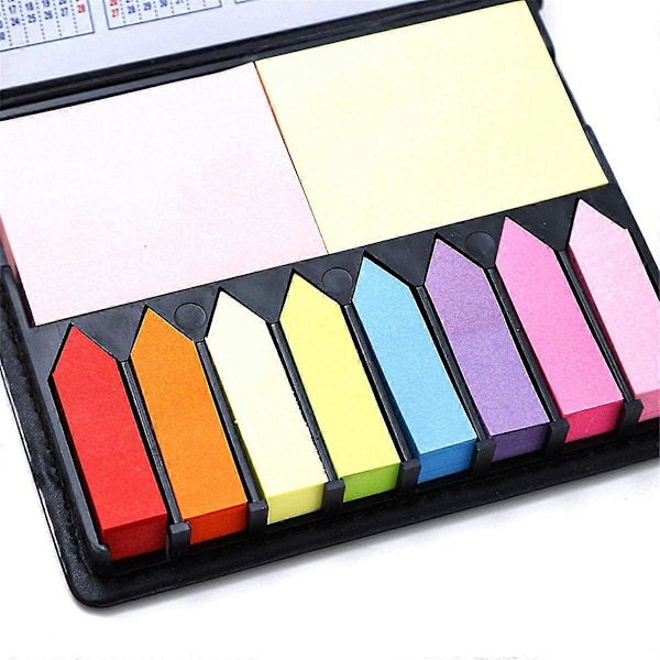 2 stk. Sticky Notes Tabs for sidemarkører, notatblokk med kalender og skinntrekk, skrivebordsnotatblokk