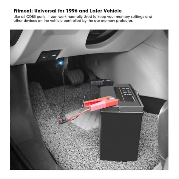 12V Bilbatteri Testværktøj OBD2 Hukommelsesbesparende Kabel Universal til 1996 og Senere Køretøjer