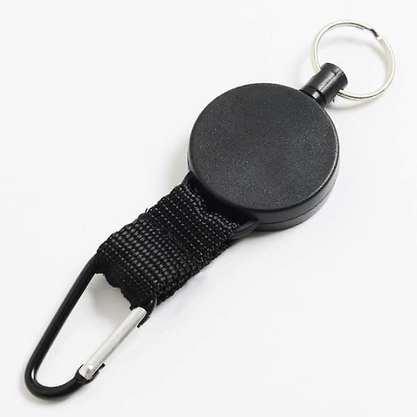 3 stycken infällbara nyckelringar, utdragbar nyckelring med 65 cm stålvajer, tung present