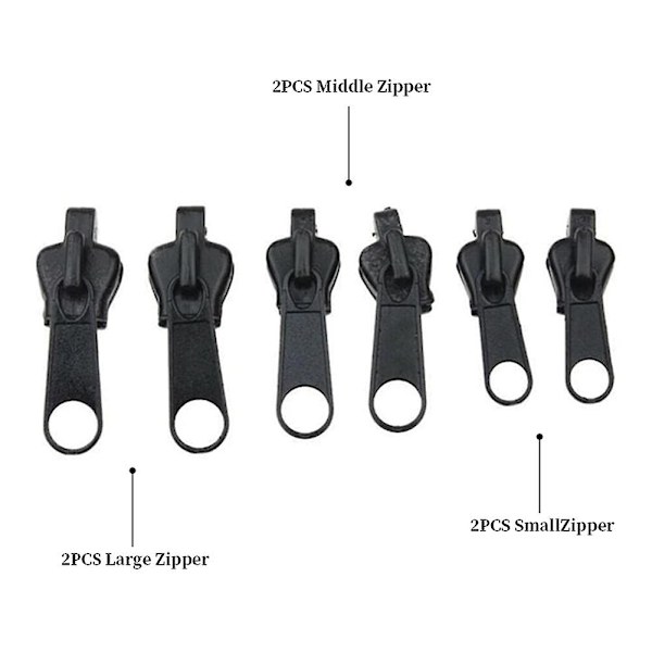 6 st Omedelbar Dragkedja Universal Omedelbar Fix Dragkedja Reparationssats