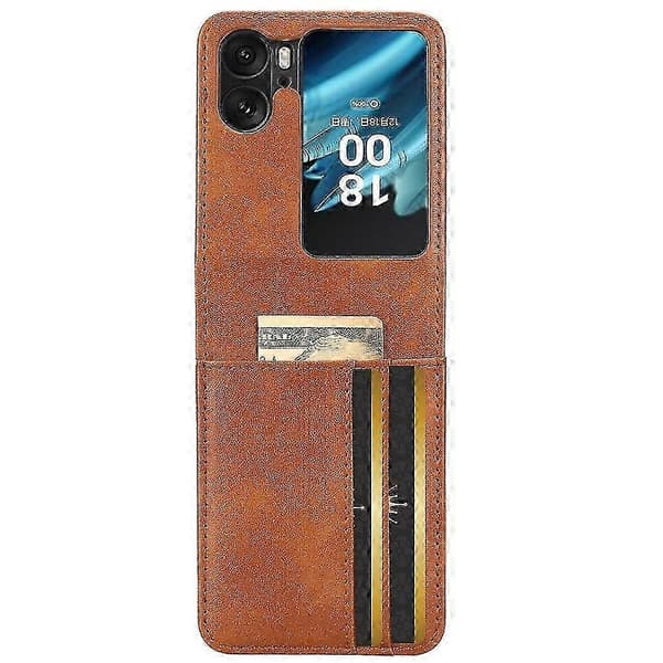Lær Telefondeksel For Oppo Find N2 Flip Brown