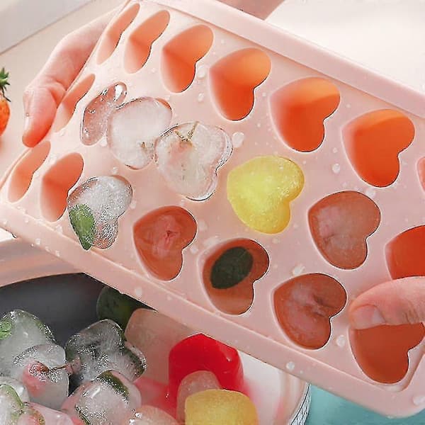 21 ruter 3D Hjerte Silikon Isbitformbrett for Whisky DIY Sjokolade Isbitform
