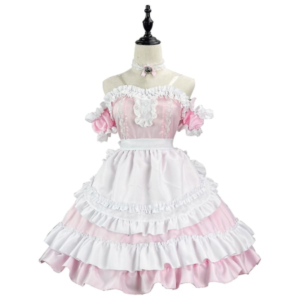 Snabb Leverans Dam Söt Lolita Klänning Viktoriansk Ärmlös Prinsessa Cosplay Kostymer Maid Klänningar XXXL