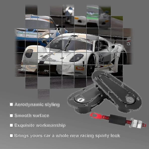 Infälld huvlås & stiftkit - Svart universal Racebil Motorhuv Låskit