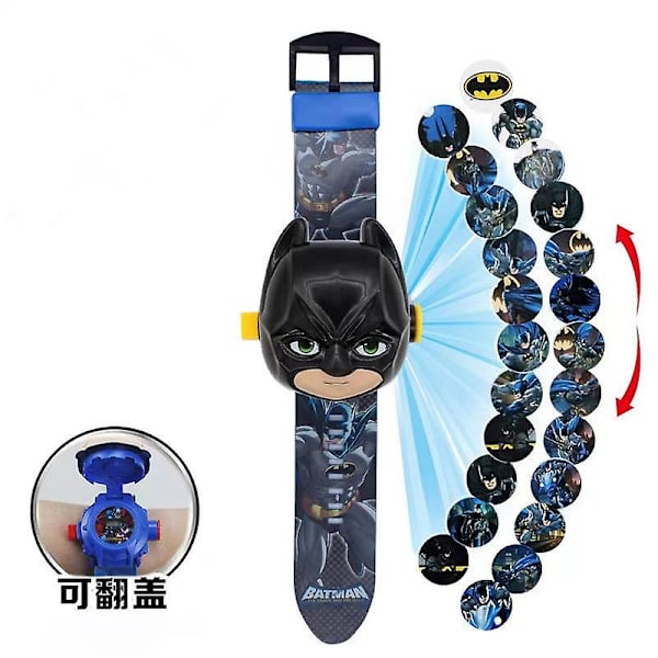 Tecknad Barnprojektionsklocka med Justerbart Armband Barnpresent Batman watch