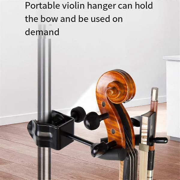 Violinophæng til mikrofon- eller nodestativ, violinkrog til sceneshows, violintilbehør